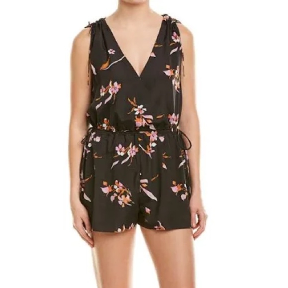 Joie Keona Sleeveless Floral V-Neck Romper Shorts Size XS‎